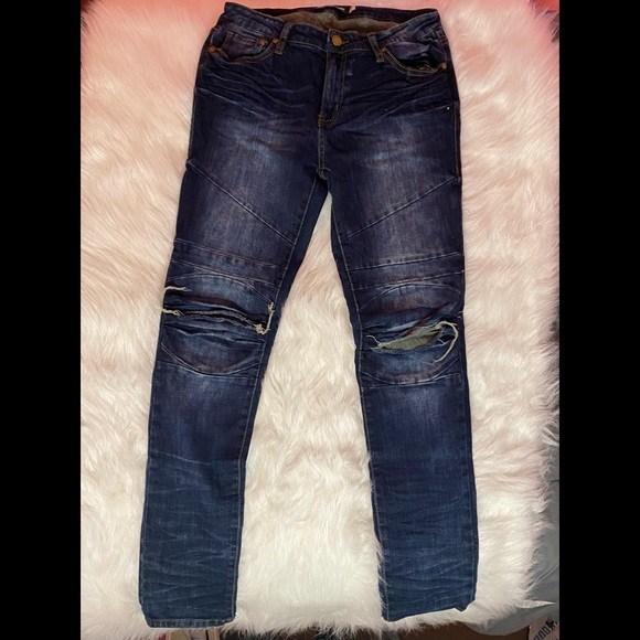 Ripped Dark wash “Soho Babe” boyfriend jeans - Picture 1 of 5